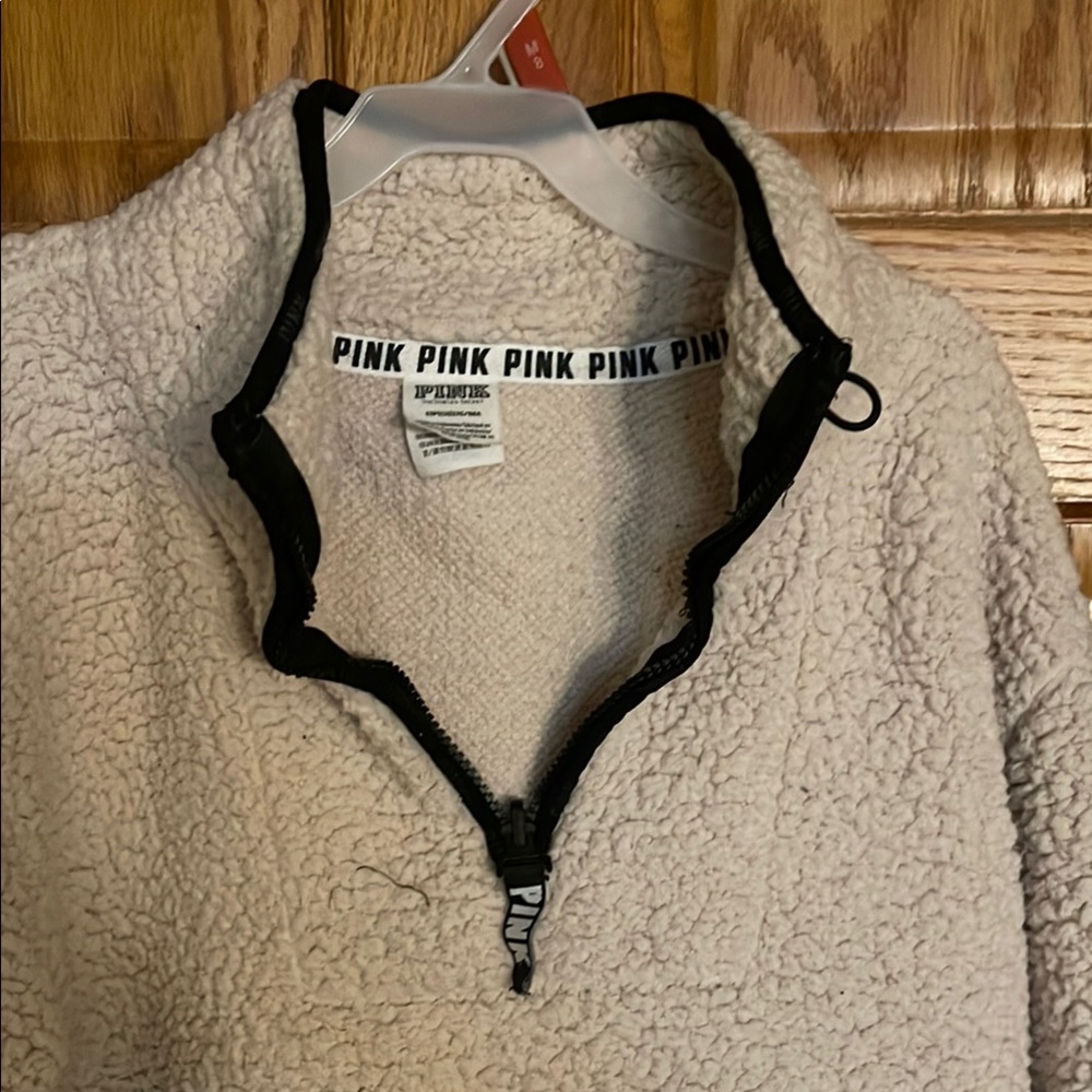 Pink Sherpa Quarter-Zip Pullover